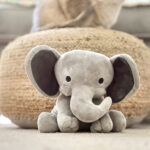 Elephant pet toy and cat