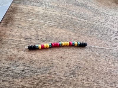 Morse code bracelet progress