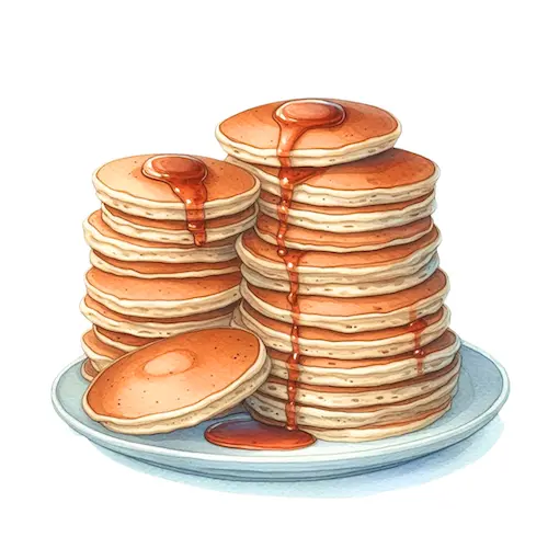 An illustration of stacks of pancakes on a plate which for this post, is a metaphor for the weight of grief when losing multiple pets.